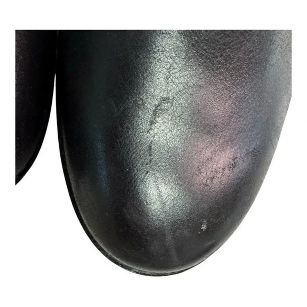 Antonio Melani‎ Black Leather Studded Braided Riding Boots  Size 7.5